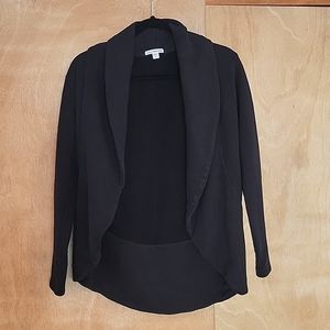 James Perse 100% cotton French terry cardigan sweatshirt. Size 2, black.